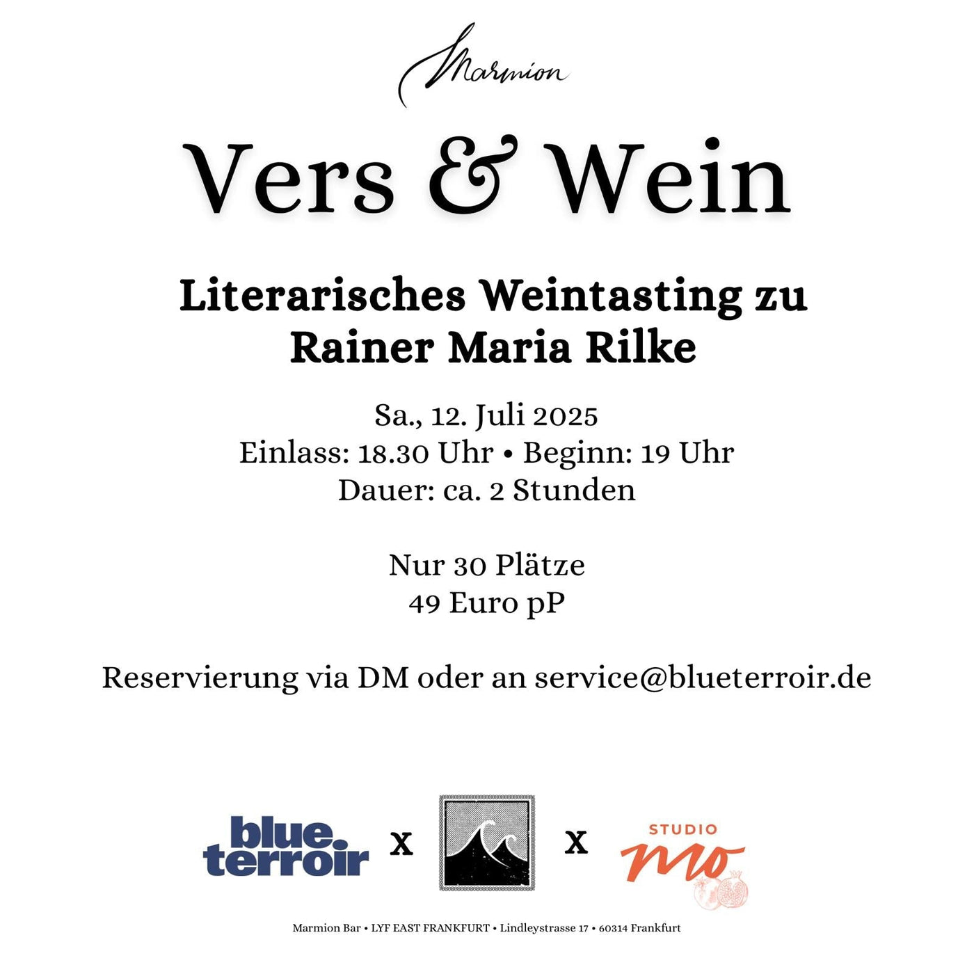 Vers und Wein - das literarische Weintasting erstmals in Frankfurt